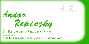 andor repiczky business card